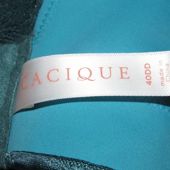 CACIQUE Green Padded Floral Overlay Underwire Bra Plus Size 40DD - Picture 5 of 5